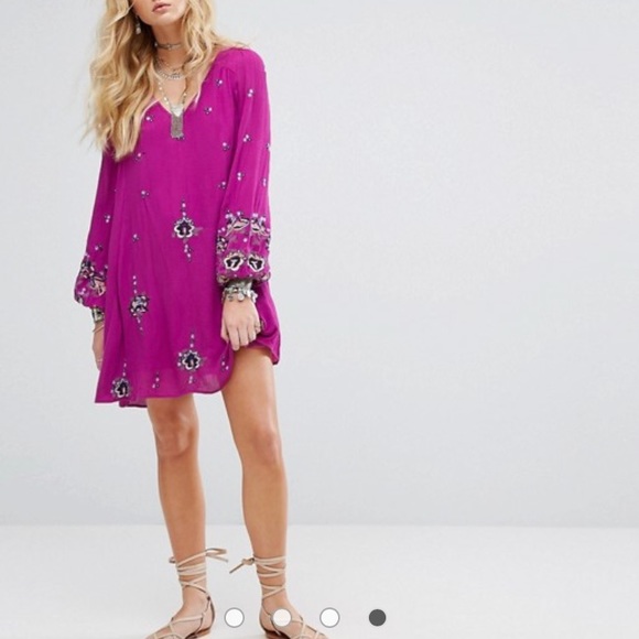 PRICE⬇️ Free People Pink Embroidered Minidress - Picture 2 of 8